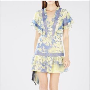 BCBG MaxAZria Karian V neck flutter sleeve dress